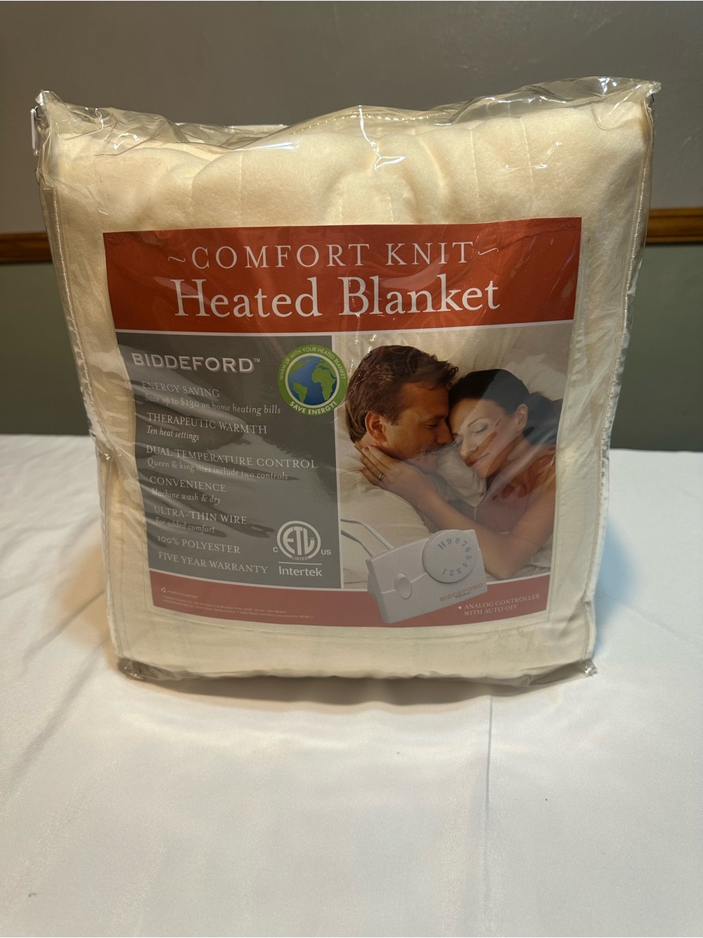 Biddeford Comfort Queen Heated Blanket - Cream